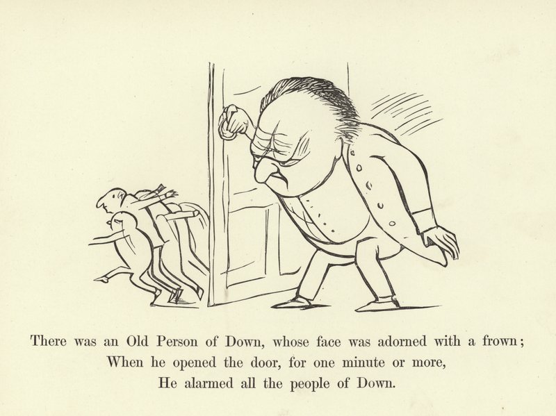Es war eine alte Person von Down, deren Gesicht mit einem Stirnrunzeln geschmückt war von Edward Lear