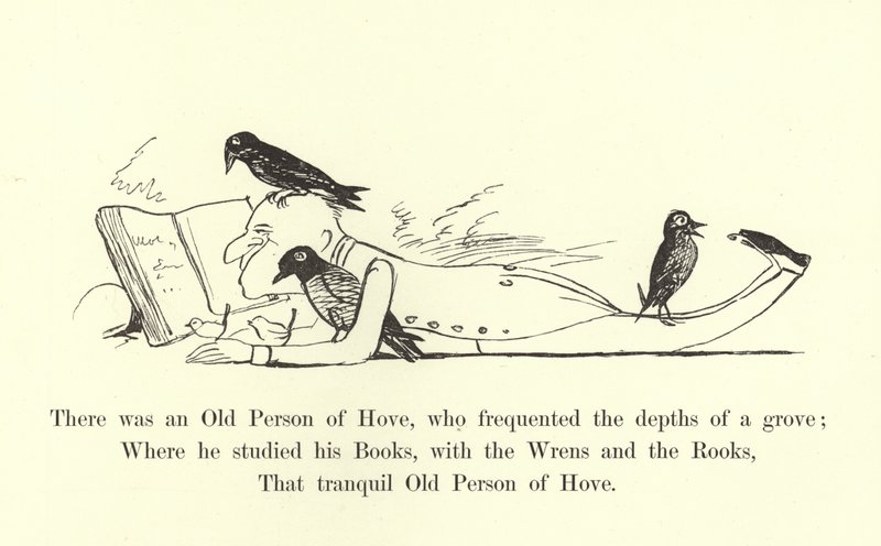 Es war eine alte Person aus Hove, die die Tiefen eines Hains frequentierte von Edward Lear