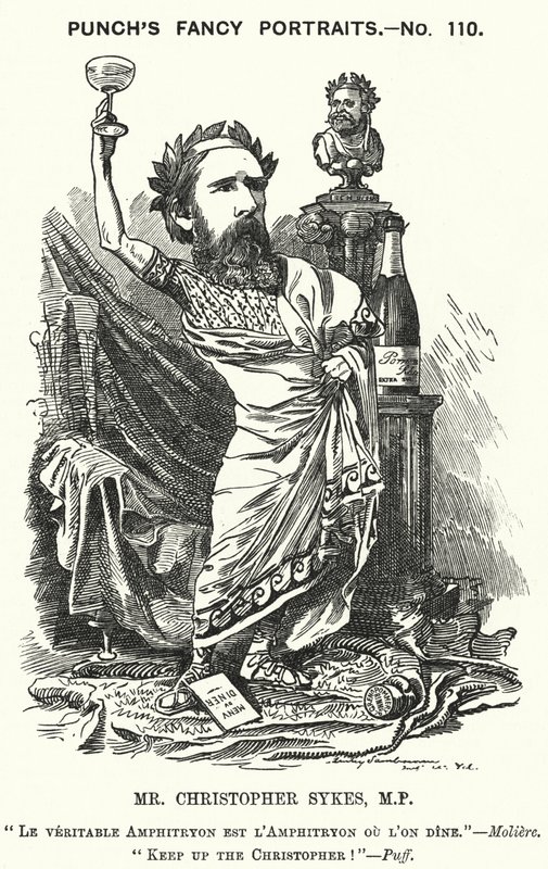 Punch-Karikatur: Christopher Sykes, englischer konservativer Politiker (Gravur) von Edward Linley (after) Sambourne