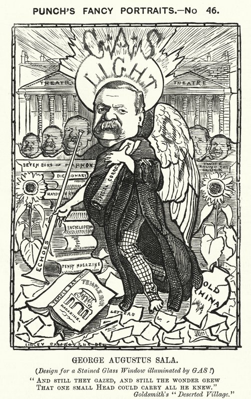 George Augustus Sala, englischer Autor und Journalist (Karikatur) von Edward Linley (after) Sambourne