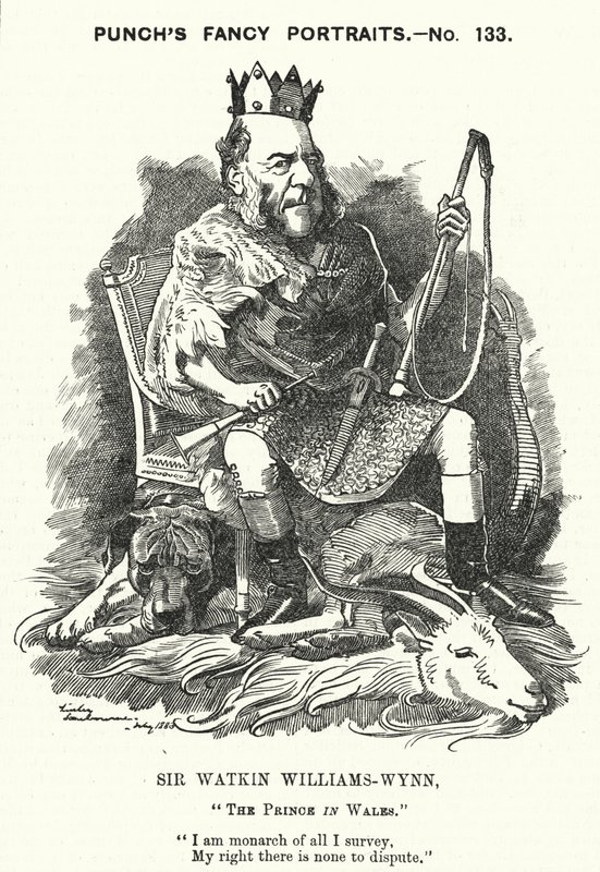 Karikatur: Sir Watkin Williams-Wynn, 6. Baronet, walisischer konservativer Politiker (Gravur) von Edward Linley (after) Sambourne