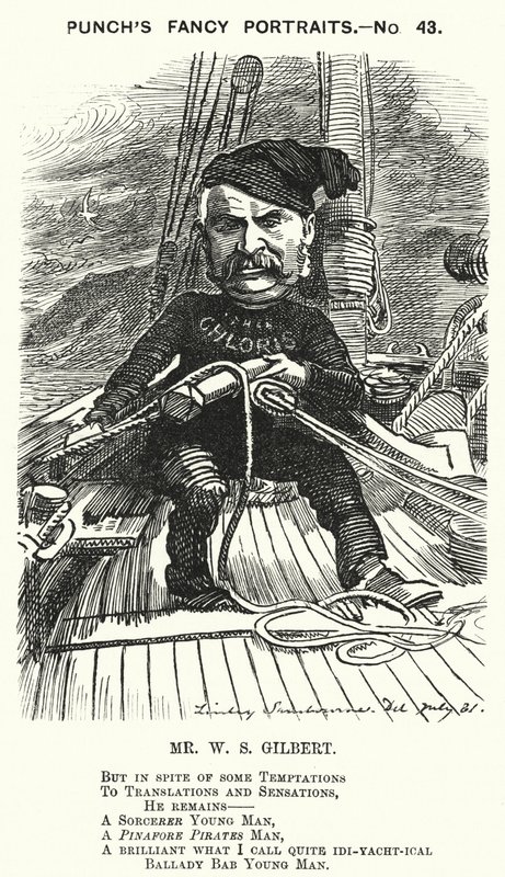 Punch-Karikatur: W. S. Gilbert, englischer Dramatiker und Librettist (Gravur) von Edward Linley (after) Sambourne