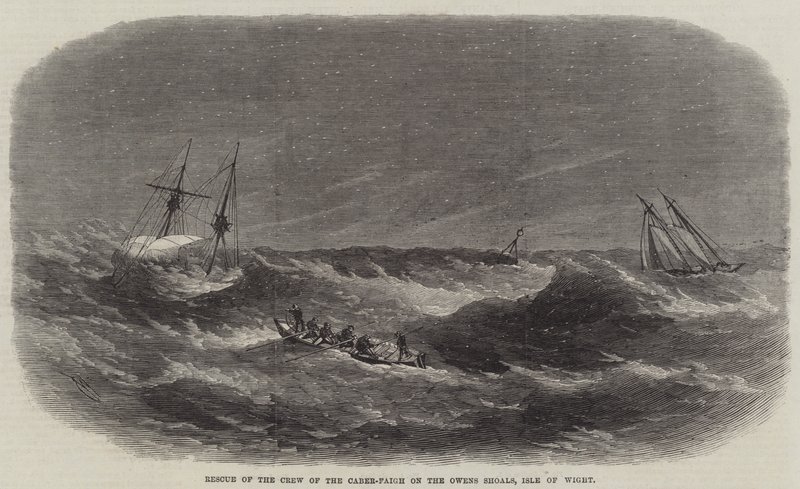 Rettung der Besatzung der Caber-Faigh auf den Owens Shoals, Isle of Wight von Edwin Weedon