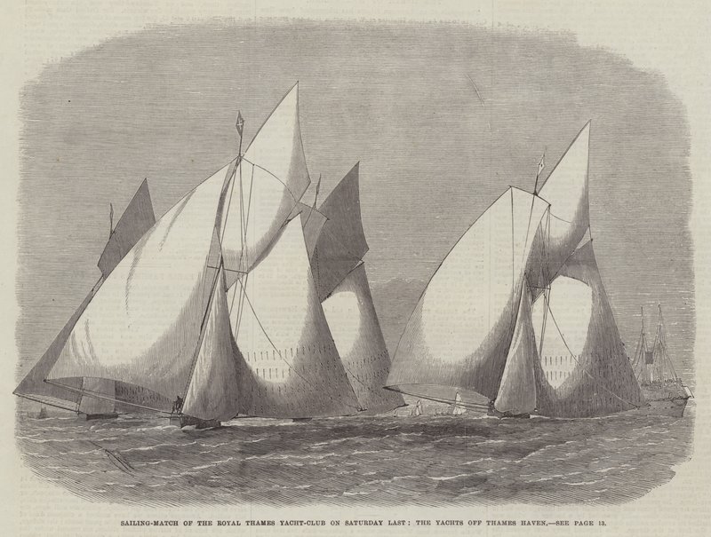 Segelwettkampf des Royal Thames Yacht-Club am letzten Samstag, die Yachten vor Thames Haven von Edwin Weedon