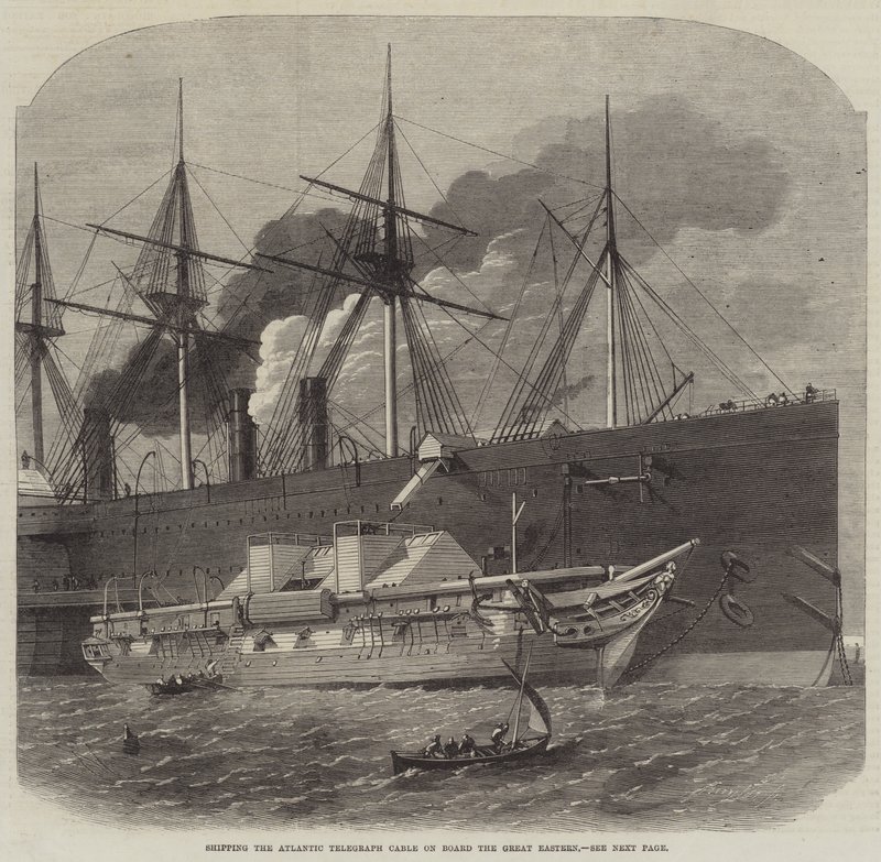 Verladung des Atlantik-Telegraphenkabels an Bord der Great Eastern von Edwin Weedon