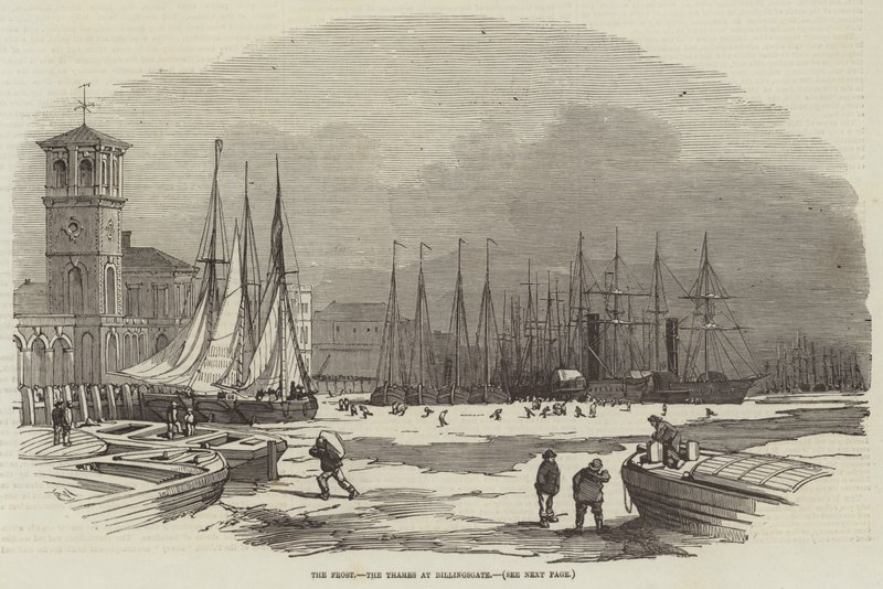 Der Frost, die Themse bei Billingsgate von Edwin Weedon