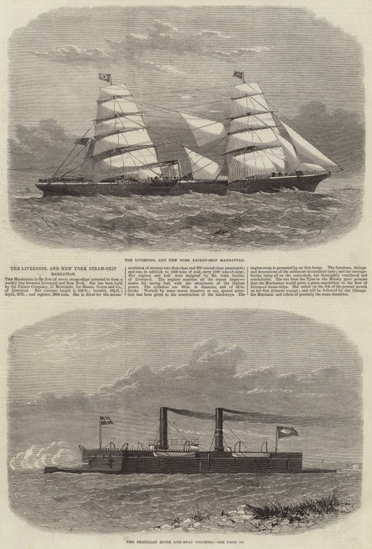 Das Dampfschiff Manhattan von Liverpool nach New York von Edwin Weedon