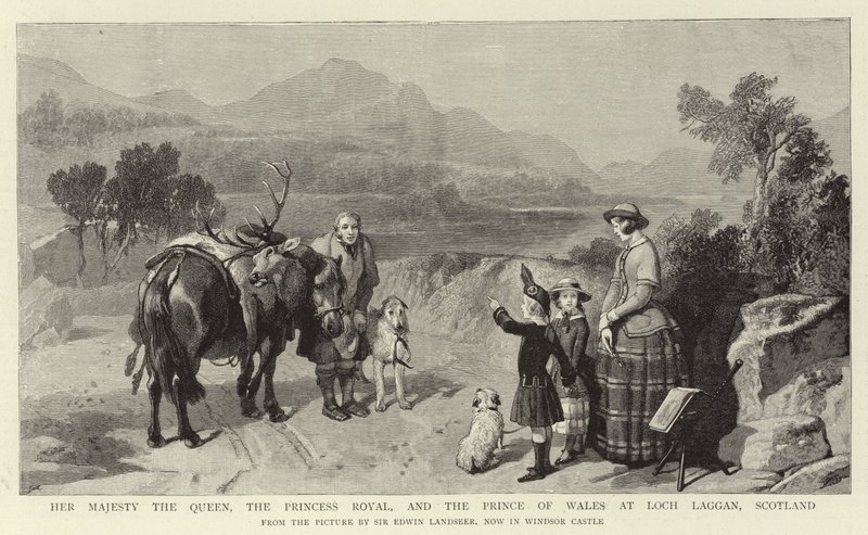 Ihre Majestät die Königin, die Prinzessin Royal und der Prinz von Wales am Loch Laggan, Schottland von Edwin Landseer