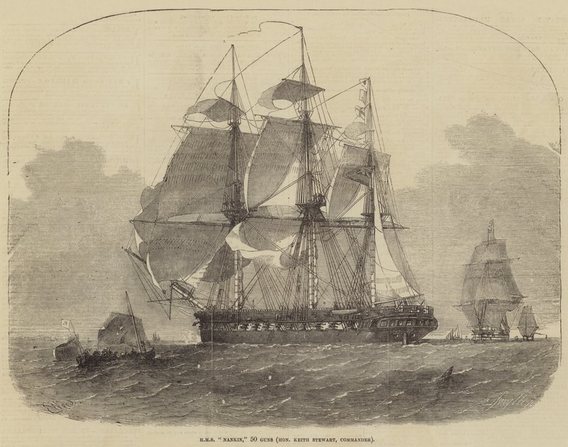 HMS Nankin, 50 Kanonen, Kommandant Honourable Keith Stewart von Edwin Weedon