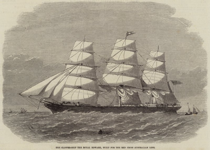 Das Klipperschiff Royal Edward, gebaut für die Red Cross Australian Line von Edwin Weedon