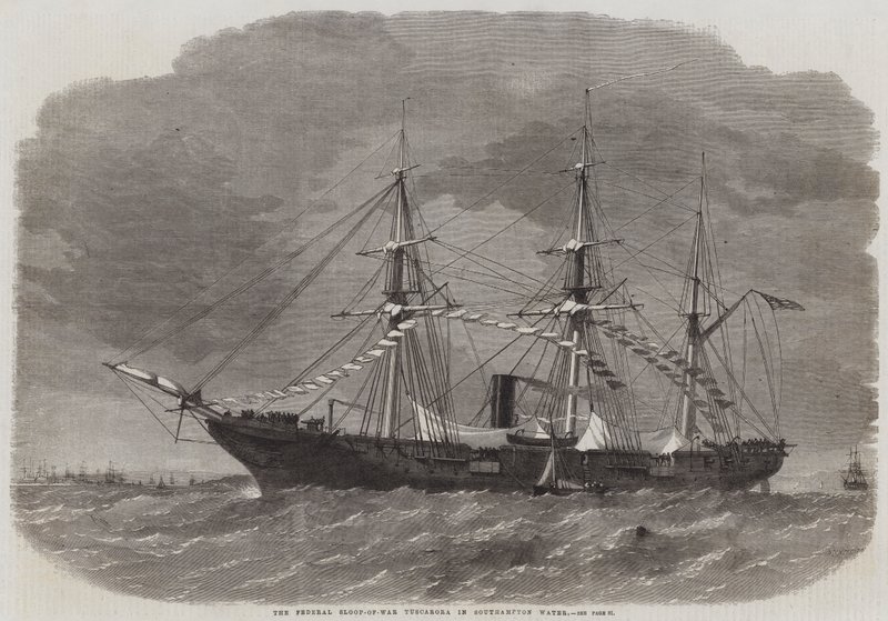 Die Bundeskriegsschaluppe Tuscarora im Southampton Water von Edwin Weedon