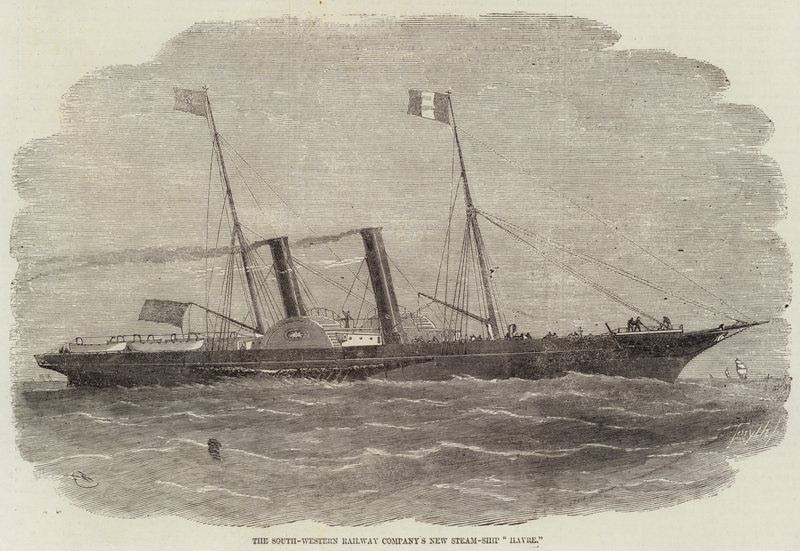 Das neue Dampfschiff Havre der South-Western Railway Company von Edwin Weedon