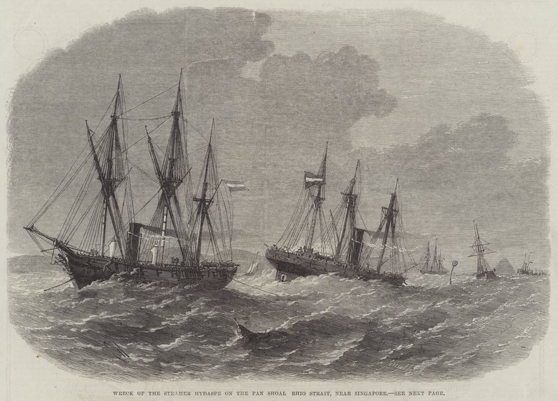 Wrack des Dampfers Hydaspe auf der Pan Shoal Rhio Straße, nahe Singapur von Edwin Weedon