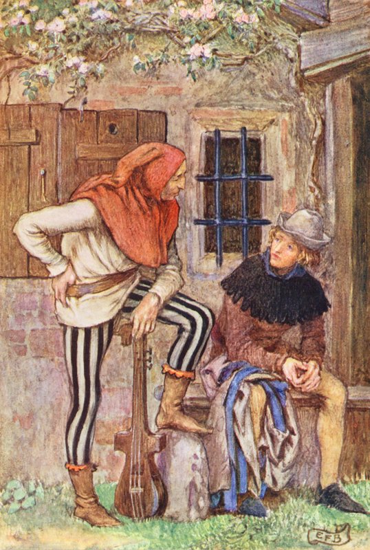 Illustration für The Gathering of Brother Hilarius von Michael Fairless (Farblithografie) von Eleanor Fortescue Brickdale