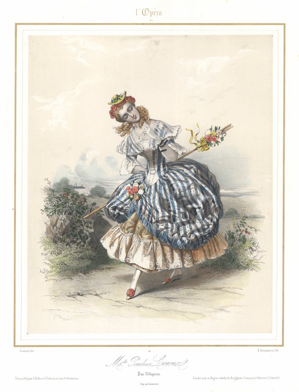 Französische Balletttänzerin Pauline Leroux tanzt an der Pariser Oper, um 1840 von Emile Desmaisons