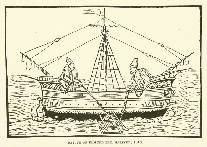 Rettung von Edmund Pet, Seemann, 1613 von English School