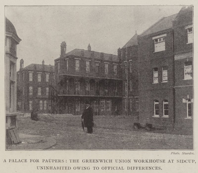 Ein Palast für Arme, das Greenwich Union Workhouse in Sidcup, unbewohnt wegen offizieller Differenzen von English Photographer