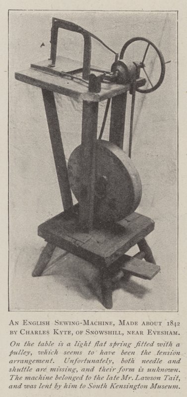 Eine englische Nähmaschine, um 1842 von Charles Kyte aus Snowshill bei Evesham hergestellt von English Photographer