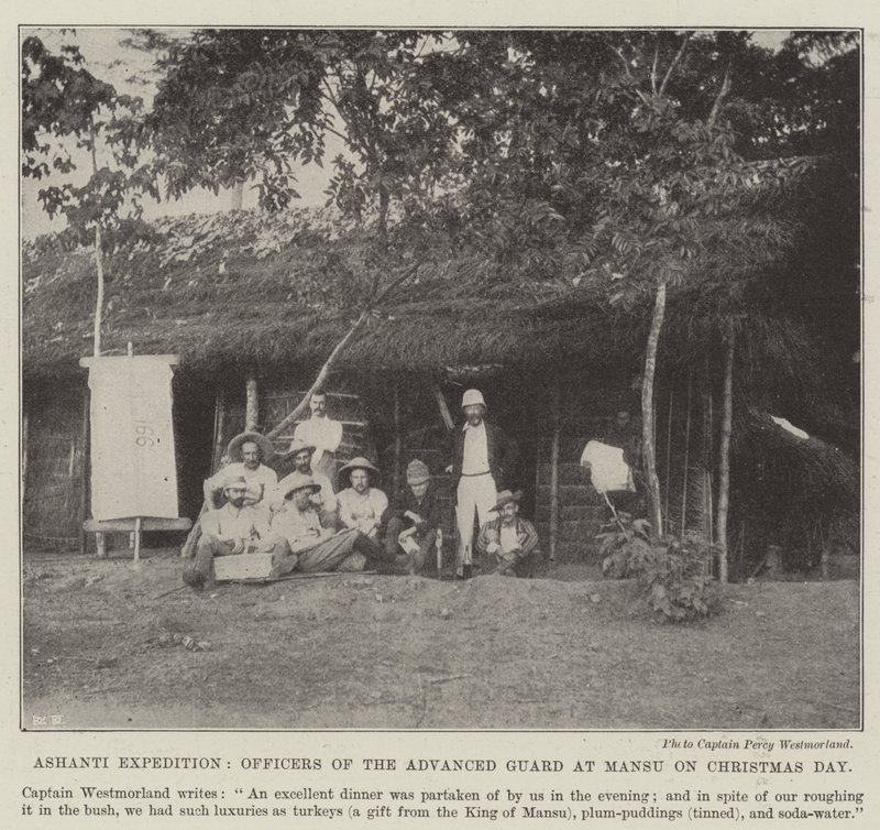 Ashanti-Expedition, Offiziere der Vorhut in Mansu am Weihnachtstag von English Photographer