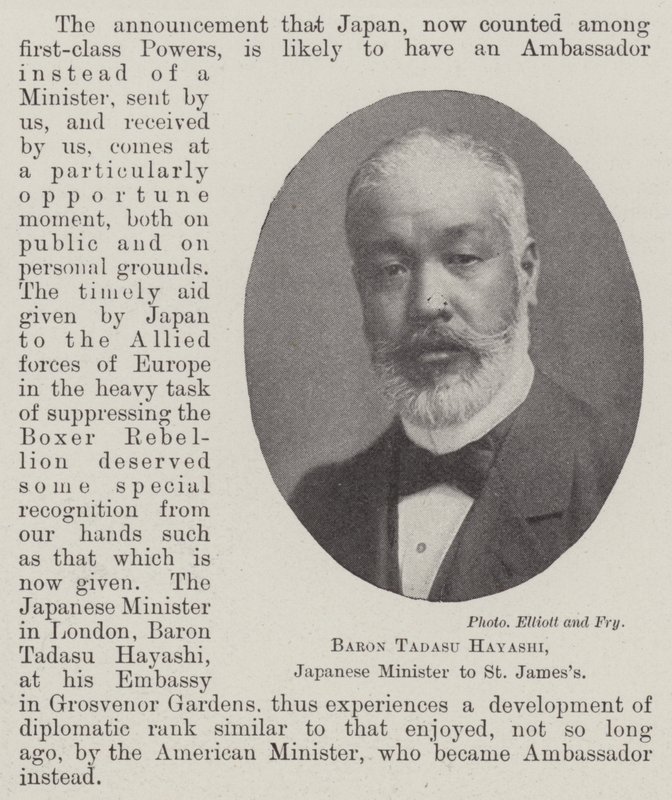Baron Tadasu Hayashi, japanischer Minister in St. James von English Photographer