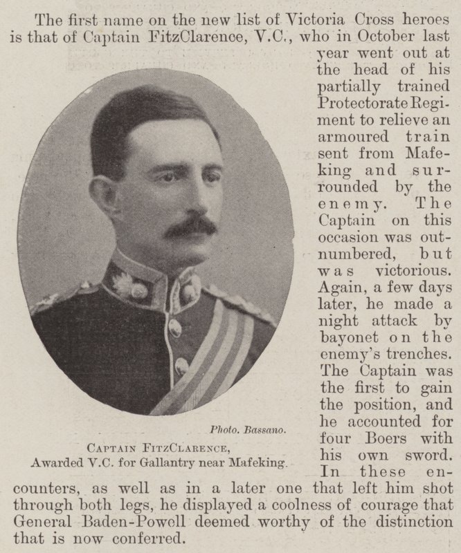 Kapitän FitzClarence, mit dem Victoria-Kreuz für Tapferkeit in der Nähe von Mafeking ausgezeichnet von English Photographer