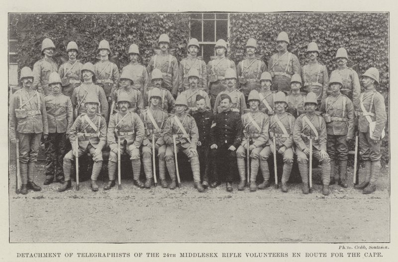 Abteilung von Telegrafisten der 24. Middlesex Rifle Volunteers auf dem Weg zum Kap von English Photographer