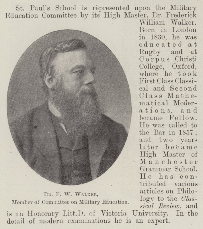 Dr. F W Walker, Mitglied des Komitees für Militärische Ausbildung von English Photographer