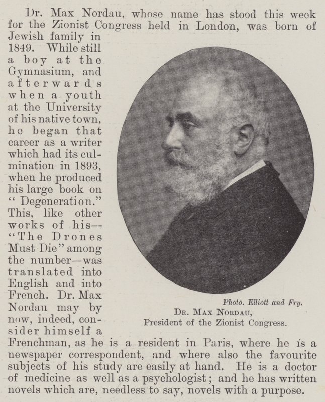 Dr. Max Nordau, Präsident des Zionistenkongresses von English Photographer