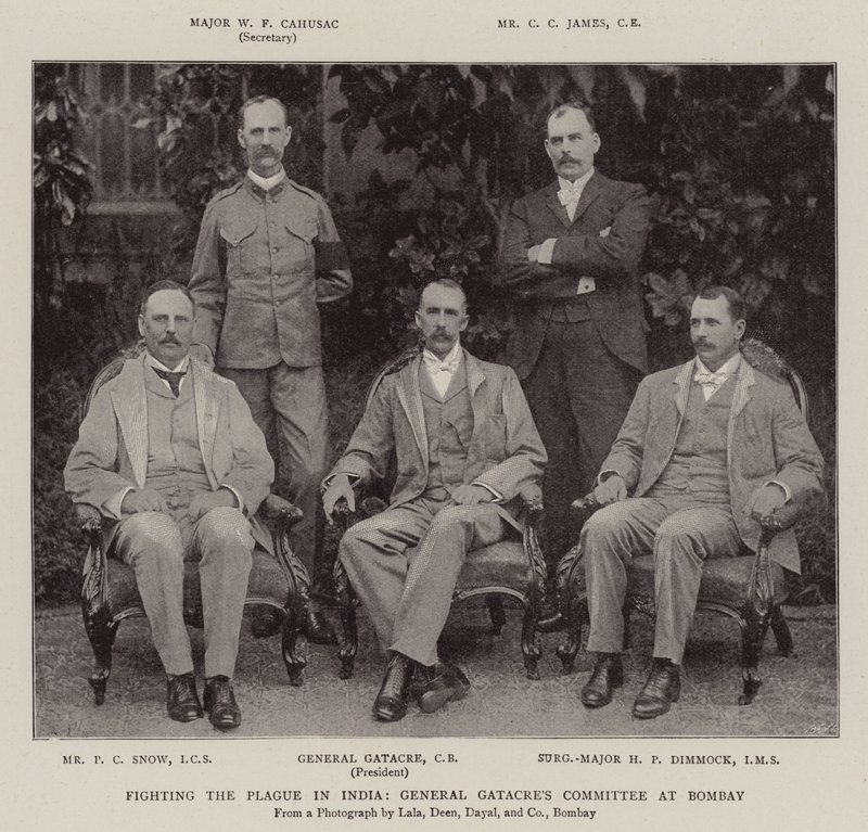 Bekämpfung der Pest in Indien, das Komitee von General Gatacre in Bombay von English Photographer