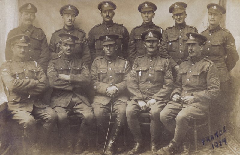 Gruppe englischer Soldaten, Erster Weltkrieg, Frankreich 1917 von English Photographer