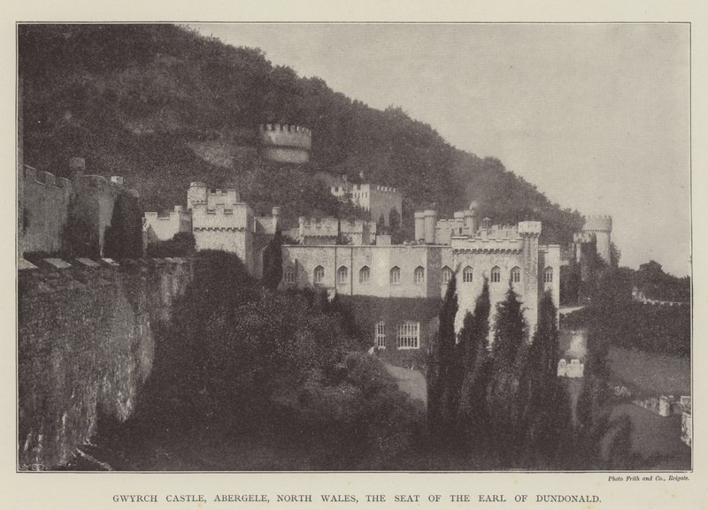 Gwyrch Castle, Abergele, Nordwales, der Sitz des Earl of Dundonald von English Photographer