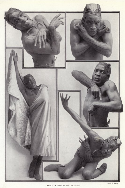 Habib Benglia, algerisch-französischer Tänzer und Schauspieler in der Rolle des Satans in Un Soir de Folie im Folies Bergere, Paris von English Photographer