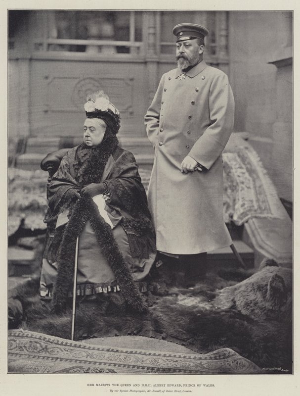 Ihre Majestät die Königin und HRH Albert Edward, Prinz von Wales von English Photographer