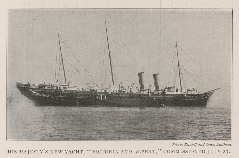 Die neue Yacht Seiner Majestät, Victoria und Albert, in Dienst gestellt am 23. Juli von English Photographer