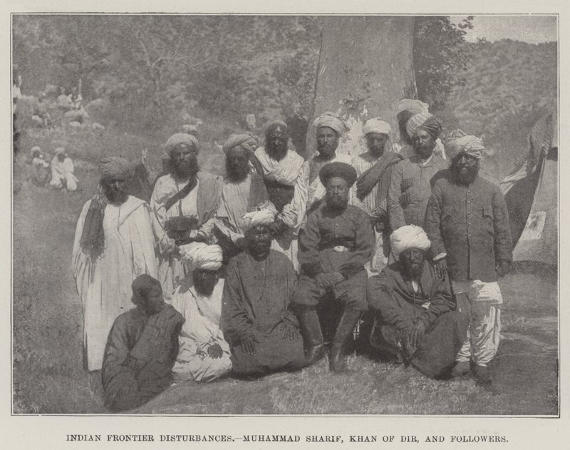 Indische Grenzunruhen, Muhammad Sharif, Khan von Dir, und Anhänger von English Photographer
