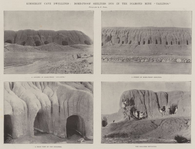 Kimberley-Höhlenwohnungen, bombensichere Unterstände in den Diamantminenabfällen von English Photographer