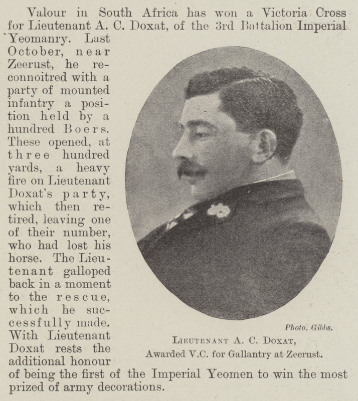 Leutnant A C Doxat, ausgezeichnet mit dem VC für Tapferkeit in Zeerust von English Photographer