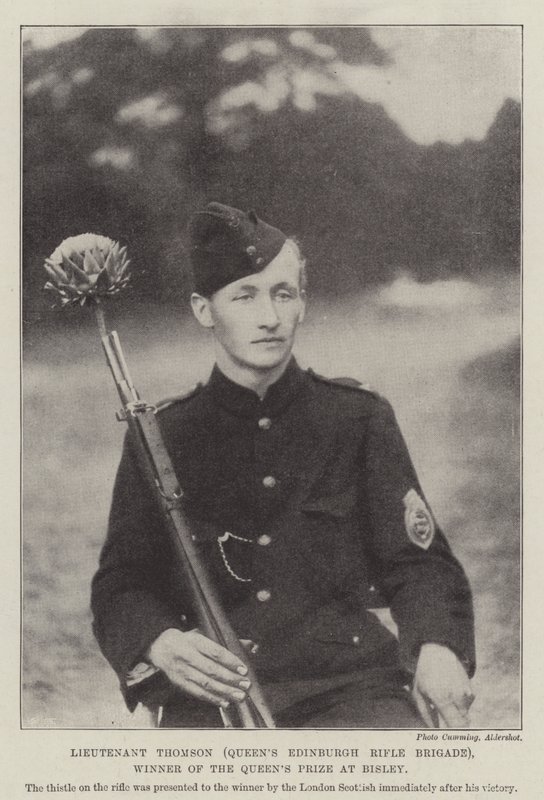 Leutnant Thomson (Queens Edinburgh Rifle Brigade), Gewinner des Queens Prize in Bisley von English Photographer