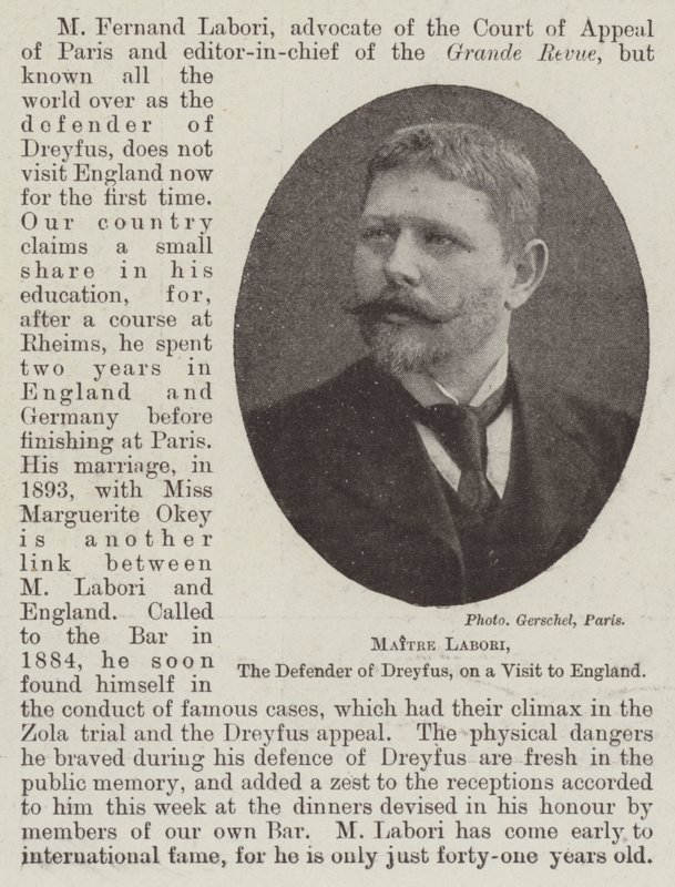 Maitre Labori, der Verteidiger von Dreyfus, auf Besuch in England von English Photographer