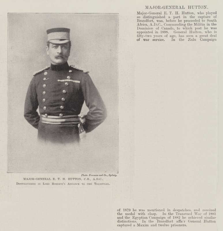 Generalmajor E. T. H. Hutton, CB, ADC, ausgezeichnet bei Lord Robertss Vormarsch nach Transvaal von English Photographer