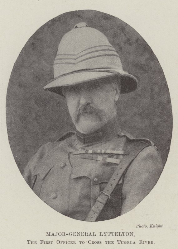 Generalmajor Lyttelton, der erste Offizier, der den Tugela-Fluss überquerte von English Photographer