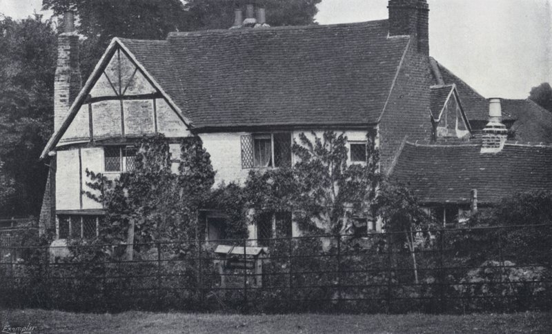 Miltons Cottage in Chalfont St Giles, Buckinghamshire, wo er während der Londoner Pest blieb (s/w Foto) von English Photographer