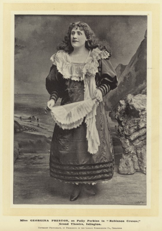 Miss Georgina Preston als Polly Perkins in Robinson Crusoe, Grand Theatre, Islington von English Photographer