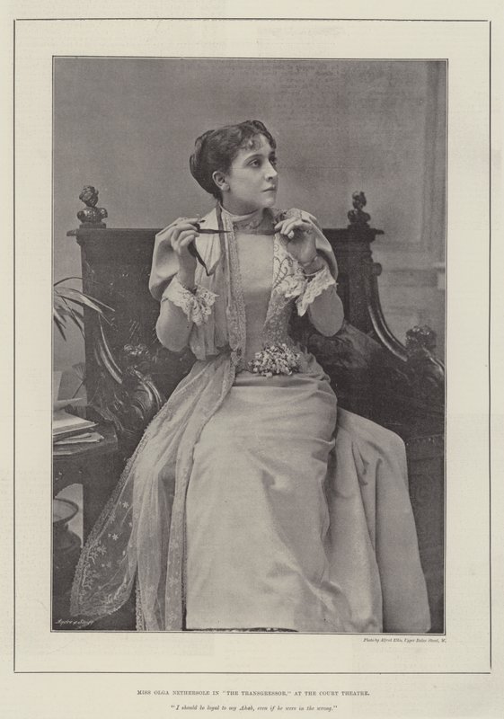 Miss Olga Nethersole in The Transgressor, im Court Theatre von English Photographer