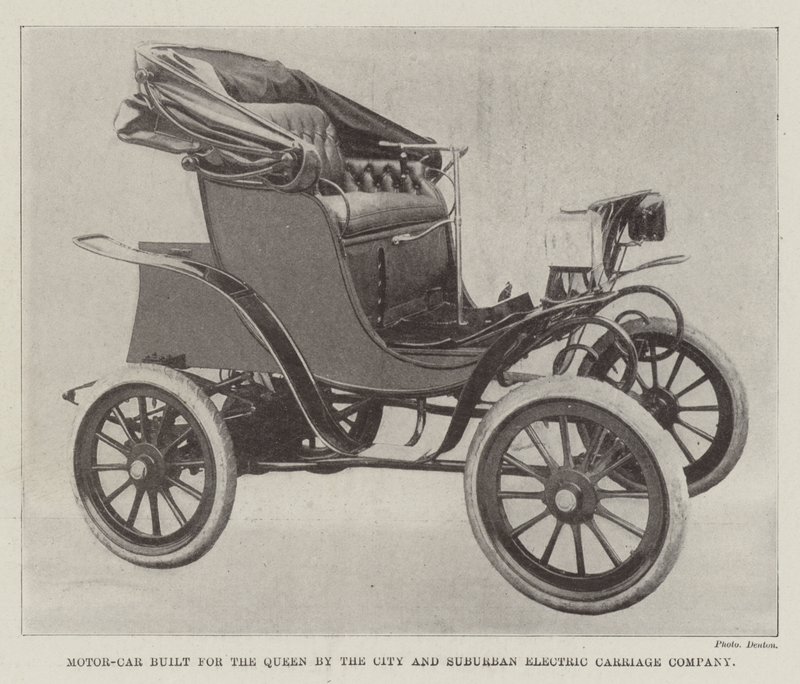 Motorwagen für die Königin, gebaut von der City and Suburban Electric Carriage Company von English Photographer
