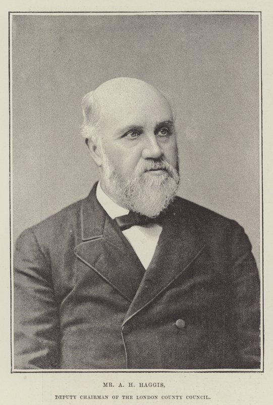 Mr. A. H. Haggis, stellvertretender Vorsitzender des London County Council von English Photographer