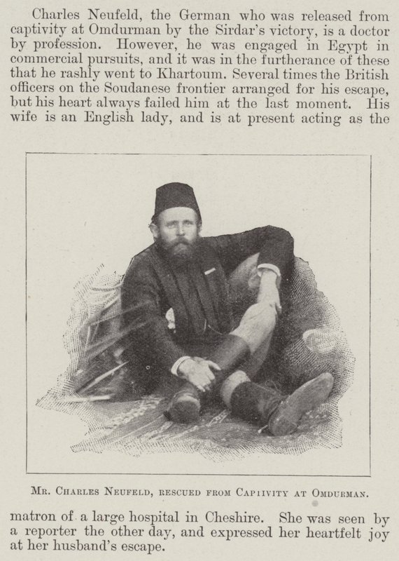 Mr. Charles Neufeld, aus der Gefangenschaft in Omdurman gerettet von English Photographer