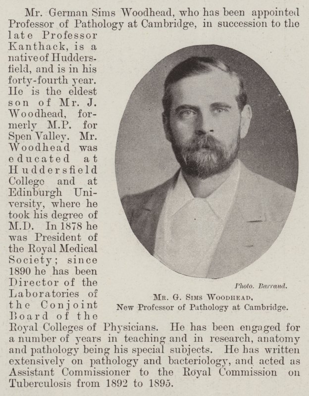 Mr G Sims Woodhead, neuer Professor für Pathologie in Cambridge von English Photographer