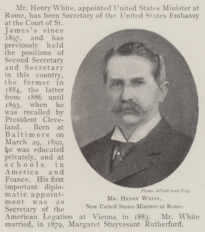 Herr Henry White, neuer US-Minister in Rom von English Photographer