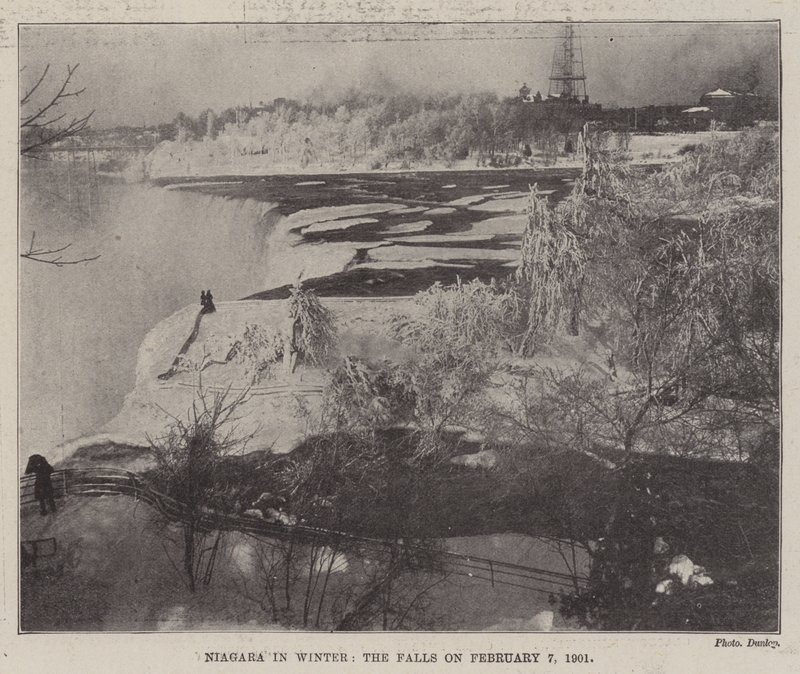 Niagara im Winter, die Wasserfälle am 7. Februar 1901 von English Photographer